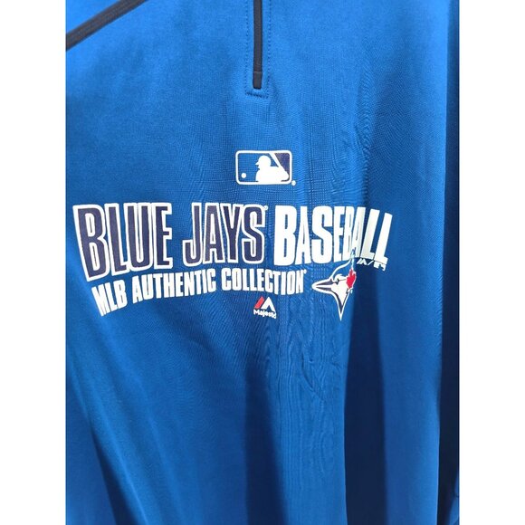 Majestic Toronto Blue Jays Baseballs MLB Authentic Hooded Sweatshirt Size 4X - Picture 3 of 8